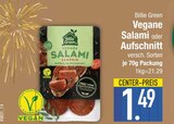 Vegane Salami im EDEKA Prospekt Vegane Salami von Billie Green im aktuellen EDEKA Prospekt für 1,49 €