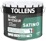 Peinture monocouche murs, plafonds et boiseries intérieure acrylique satin blanc 10 L - Tollens en promo chez Brico Dépôt Peinture monocouche murs, plafonds et boiseries intérieure acrylique satin blanc 10 L - Tollens dans le catalogue Brico Dépôt
