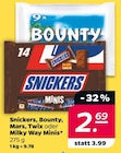 Snickers, Bounty, Mars, Twix, Milky Way Minis  im aktuellen Netto mit dem Scottie Prospekt für 2,69 €