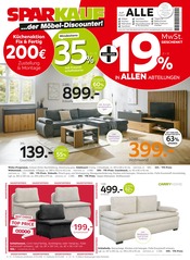 Sofa im Sparkauf Prospekt in Heilbronn Aktueller Sparkauf Prospekt mit Sofa, "Küchenaktion Fix & Fertig", Seite 1