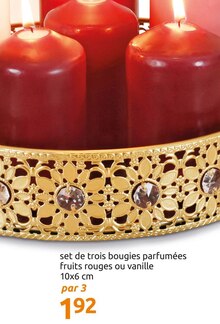 Action Vaujours - Set de trois bougies parfumées Promo Set de trois bougies parfumées dans le catalogue Action "Petits prix, grands sourires" à Vaujours