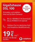 GigaZuhause DSL 100 bei expert im Lübbenau Prospekt für 19,99 €