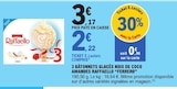 3 bâtonnets glacés noix de coco amandes raffaello - FERRERO en promo chez E.Leclerc 3 bâtonnets glacés noix de coco amandes raffaello - FERRERO dans le catalogue E.Leclerc