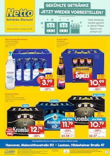 Krombacher im Netto Marken-Discount Prospekt "DER ORT, AN DEM DU IMMER AUSGEZEICHNETE PREISE FINDEST." mit 2 Seiten (Langenhagen)