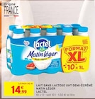 LAIT SANS LACTOSE UHT DEMI-ÉCRÉMÉ MATIN LÉGER - LACTEL en promo chez Intermarché Courbevoie à 14,99 €