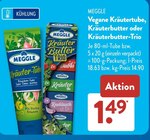 Vegane Kräutertube im ALDI SÜD Prospekt Vegane Kräutertube von Meggle im aktuellen ALDI SÜD Prospekt für 1,49 €