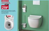 Cuvette suspendue Céleste clean flush en promo chez Gedimat Cuvette suspendue Céleste clean flush dans le catalogue Gedimat