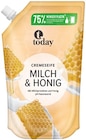 Cremeseife Milch & Honig im Angebot bei REWE in Dormagen Cremeseife Milch & Honig Angebote von today bei REWE Dormagen für 0,99 €