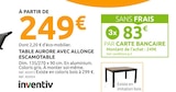 TABLE AURORE AVEC ALLONGE ESCAMOTABLE - inventiv en promo chez Mr.Bricolage Taverny à 249,00 €