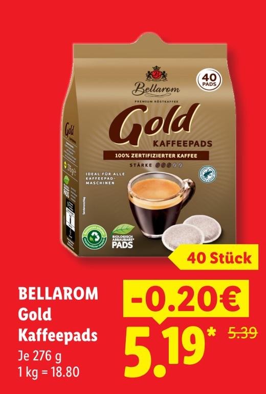 Gold Kaffeepads