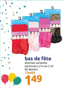 bas de fête - Action à Paris bas de fête en promo chez Action Paris à 1,49 €
