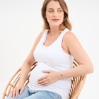 Débardeur allaitement col rond stretch blanc femme maternité - La Halle Débardeur allaitement col rond stretch blanc femme maternité à 9,99 € dans le catalogue La Halle