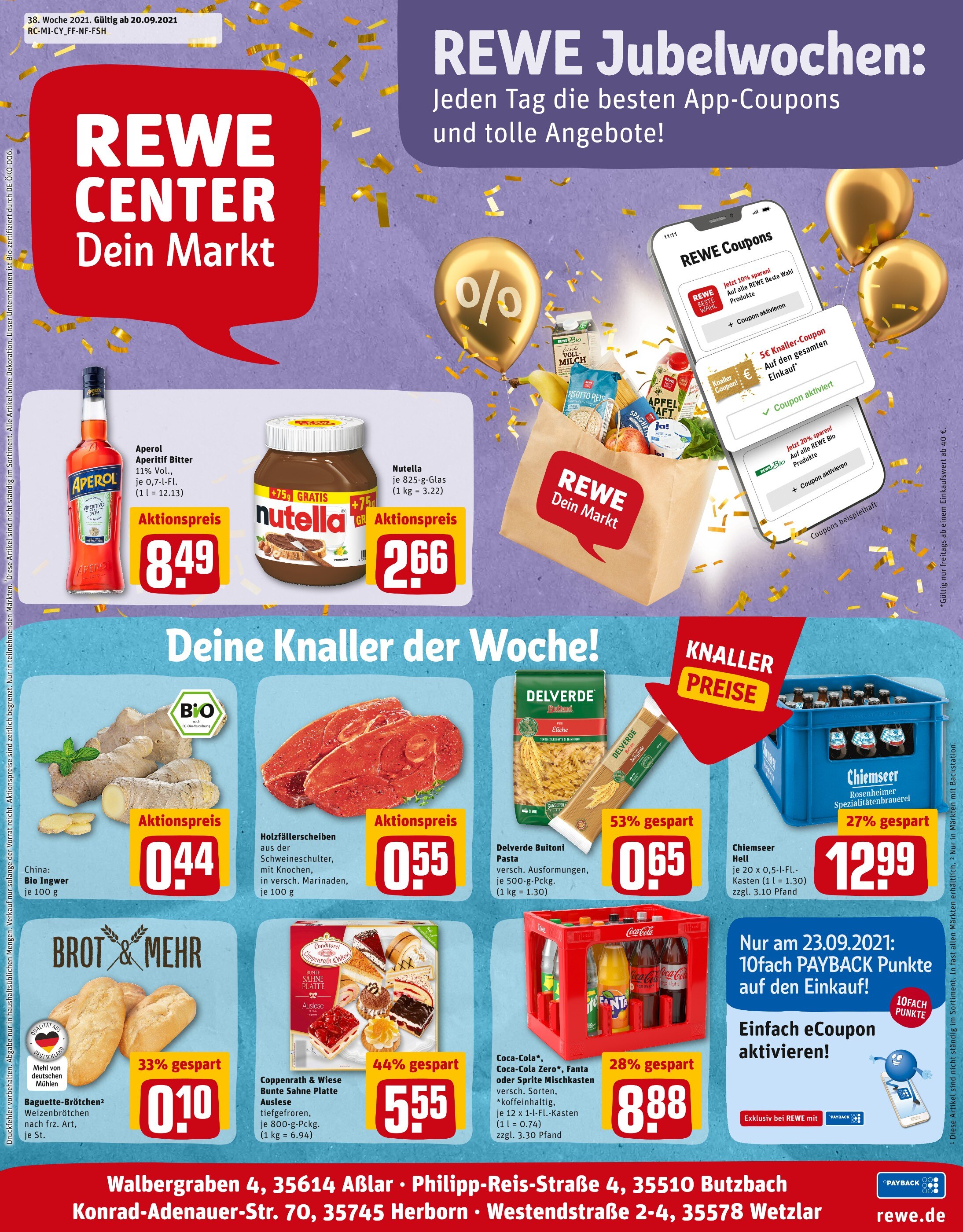 REWE Prospekt für Dillenburg mit 25 Seiten REWE Prospekt für Dillenburg: "Angebote im Markt", 25 Seiten, 20.09.2021 - 25.09.2021