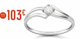 Promo bague oxyde de zirconium, taille 54, or gris 1,07 g à 103,00 € dans le catalogue E.Leclerc à Honfleur