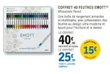 Coffret 40 feutres Emott - Mitsubishi Pencil en promo chez E.Leclerc Thionville à 25,90 €