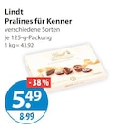 Pralines für Kenner von Lindt im aktuellen V-Markt Prospekt für 5,49 €