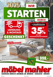 Möbel Mahler Siebenlehn Prospekt für Leisnig mit 16 Seiten Möbel Mahler Siebenlehn Prospekt für Leisnig: "2025 - WIR STARTEN DURCH", 16 Seiten, 01.01.2025 - 28.01.2025