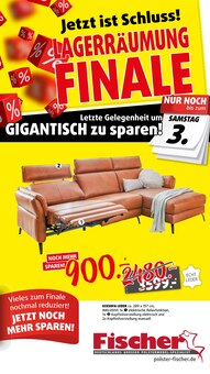 Couch im Polstermöbel Fischer Prospekt "GRÖSSTE LAGERRÄUMUNG" mit 9 Seiten (Fürth)