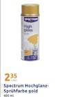 Hochglanz-Sprühlack gold im Angebot bei Action in Homburg Hochglanz-Sprühlack gold Angebote von Spectrum bei Action Homburg für 2,35 €