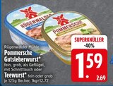 Pommersche Gutsleberwurst im Angebot bei EDEKA in Ingolstadt Pommersche Gutsleberwurst Angebote von Rügenwalder Mühle bei EDEKA Ingolstadt für 1,59 €