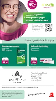 Aktueller mea - meine apotheke Prospekt "Unsere August-Angebote" Seite 1 von 4 Seiten für Renningen