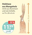 Holzhase aus Mangoholz im aktuellen V-Markt Prospekt für 11,99 €
