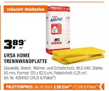 HOME TRENNWANDPLATTE im Angebot bei OBI in Nordhorn HOME TRENNWANDPLATTE Angebote von URSA bei OBI Nordhorn für 23,06 €
