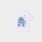 Promo T-shirt manches courtes coton Stitch blanc fille à 5,00 € dans le catalogue La Halle à Pessac