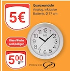Quarzwanduhr Angebote von Pregoo bei GLOBUS Rüsselsheim für 5,00 €