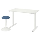 Schreibtisch und Stütze sitz/steh weiß/dunkelblau Angebote von TROTTEN / NILSERIK bei IKEA Weinheim für 288,99 €