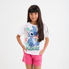 T-shirt manches courtes coton Stitch blanc fille en promo chez La Halle T-shirt manches courtes coton Stitch blanc fille dans le catalogue La Halle