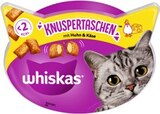 Knuspertaschen oder Snack von Whiskas oder Dreamies für 1,19 € bei REWE im Angebot Knuspertaschen oder Snack von Whiskas oder Dreamies im aktuellen REWE Prospekt