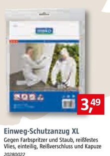 Einweg-Schutzanzug XL bei BAUHAUS in Remscheid Einweg-Schutzanzug XL im Angebot bei BAUHAUS Remscheid für 3,49 €
