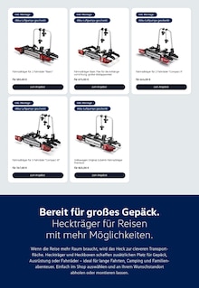 Fahrradträger im aktuellen Volkswagen Prospekt (Potsdam) Fahrradträger im Volkswagen Prospekt "Mehr Platz für den Sommer" mit 6 Seiten (Potsdam)