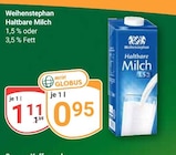 Haltbare Milch 1,5 % Angebote von Weihenstephan bei GLOBUS Bruchsal für 0,95 €