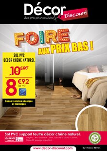 Prospectus Décor Discount de la semaine "FOIRE AUX PRIX BAS !" avec 1 pages, valide du 04/03/2024 au 30/03/2024 pour Romans-sur-Isère et alentours