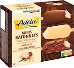 Minis Bâtonnets Glacés Chocolat au Lait, Chocolat Blanc, Amandes - Adélie dans le catalogue Intermarché Super