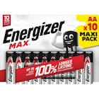 Lot de 10 piles Energizer Max AA/LR6 - ENERGIZER - Carrefour Market à Noisy-le-Grand Lot de 10 piles Energizer Max AA/LR6 - ENERGIZER en promo chez Carrefour Market Noisy-le-Grand à 6,99 €