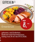 Entenbrust gebraten, mit Kroketten, Rotkraut und Portweinsauce im Angebot bei XXXLutz in Krefeld Entenbrust gebraten, mit Kroketten, Rotkraut und Portweinsauce Angebote bei XXXLutz Krefeld für 8,00 €