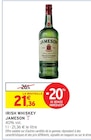 Irish Whiskey - Jameson en promo chez Intermarché Schiltigheim à 21,36 €