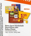 Schokolade Nuss Klasse oder Kakao Klasse im tegut Prospekt Schokolade Nuss Klasse oder Kakao Klasse von Ritter Sport im aktuellen tegut Prospekt für 1,11 €
