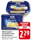 frische Butter oder Die Streichzarte Angebote von Weihenstephan bei EDEKA Bietigheim-Bissingen für 2,29 €