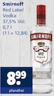 Red Label Vodka Angebote von Smirnoff bei Getränkewelt Essen für 8,99 €