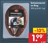 Schwarzwurst im Ring im Angebot bei Netto Marken-Discount in Singen Schwarzwurst im Ring Angebote bei Netto Marken-Discount Singen für 1,99 €