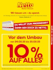 Aktueller Netto Marken-Discount Esens Prospekt "Vor dem Umbau 10% AUF ALLES." mit 2 Seiten