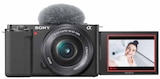 Alpha ZV-E10 + 16-50 mm + Tasche + 32 GB Speicherkarte Vlogger-Kamera Angebote von SONY bei MediaMarkt Saturn Duisburg für 629,00 €