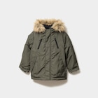 Parka à capuche fausse fourrure vert kaki garçon dans le catalogue La Halle