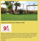 GAZON SYNTHÉTIQUE GREEN 20 MM - Gedimat à Perpignan GAZON SYNTHÉTIQUE GREEN 20 MM en promo chez Gedimat Perpignan à 9,33 €
