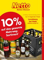 Netto Marken-Discount Prospekt "10% auf das gesamte Mehrweg-Sortiment", 2 Seiten, für Halle, 17.02.2020 - 22.02.2020 Netto Marken-Discount Prospekt "10% auf das gesamte Mehrweg-Sortiment", 2 Seiten, für Halle, 17.02.2020 - 22.02.2020