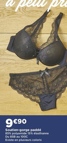 Soutien-gorge paddé - Casino Supermarchés à Aix-en-Provence Soutien-gorge paddé en promo chez Casino Supermarchés Aix-en-Provence à 9,90 €
